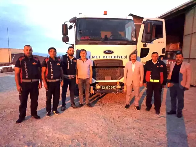 Emet Belediyesi'nden Marmaris yangınına araç ve ekip desteği