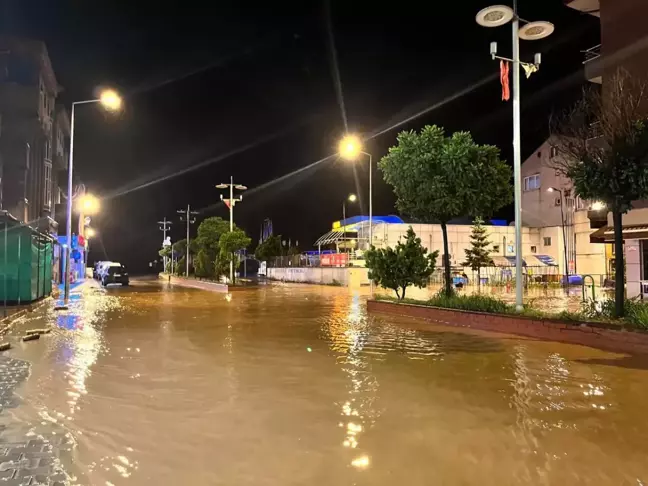 Bolu'nun Mengen ilçesinde su taşkınları meydana geldi