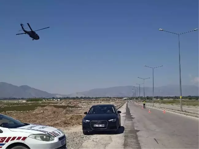 Erzincan'da havadan ve karadan trafik denetimi