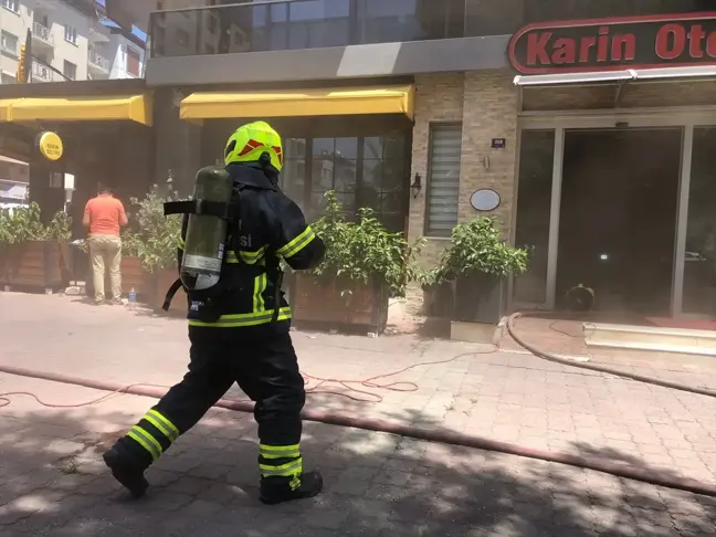 Aydın'ın Nazilli ilçesinde otelde çıkan yangında hasar oluştu