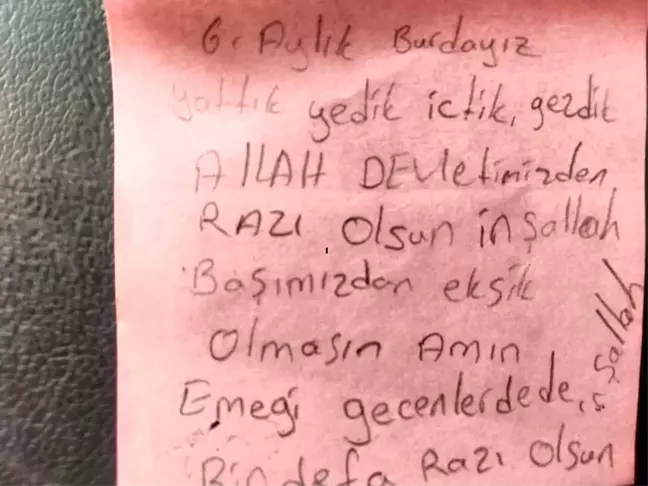Depremzedelerin Teşekkür Notu Duygulandırdı