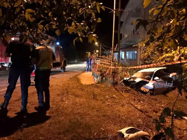Sinop'ta otomobil duvara çarptı, 1 kişi yaralandı