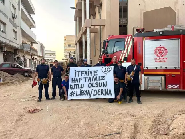 Balıkesir Büyükşehir Belediyesi İtfaiyecileri Libya'da Arama Kurtarma Çalışmalarını Sürdürüyor