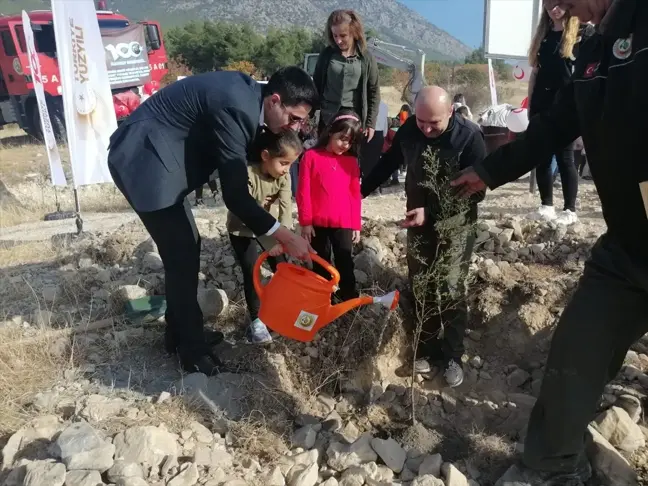 Kargı'da anaokulu öğrencileri fidan dikti