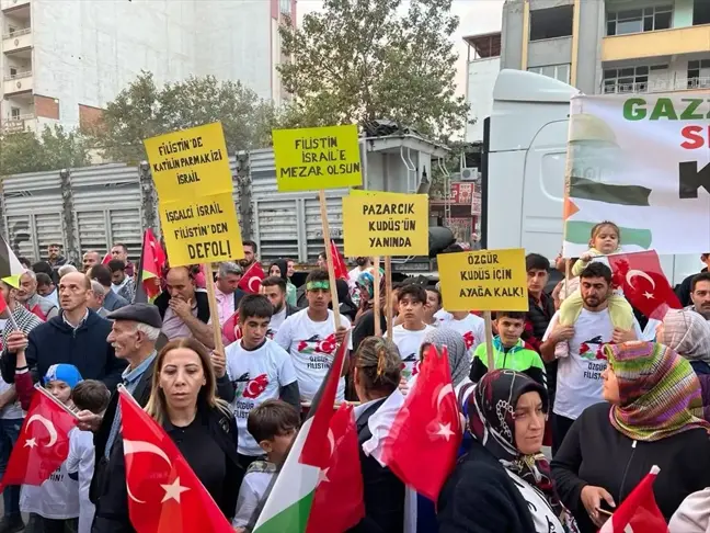 Pazarcık'ta Gazze'ye Destek Mitingi Gerçekleştirildi