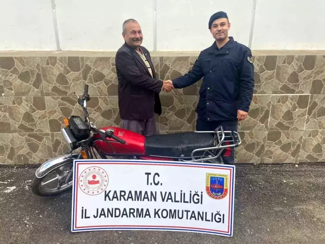 Mersin'de çalınan motosiklet Karaman'da bulundu