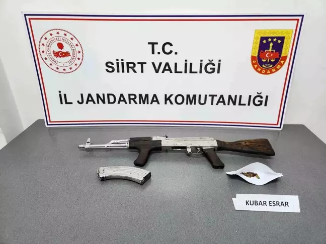 Siirt'te silah ve uyuşturucu ele geçirildi, 2 şüpheli yakalandı