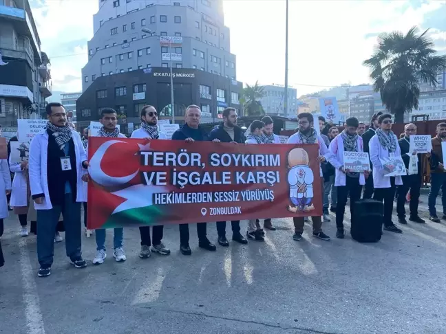 Sakarya ve Zonguldak'ta Hekimler İsrail'in Saldırılarını Protesto Etti