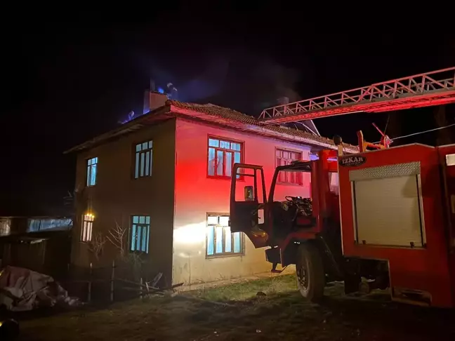 Mudurnu'da çıkan baca yangını evde hasara neden oldu