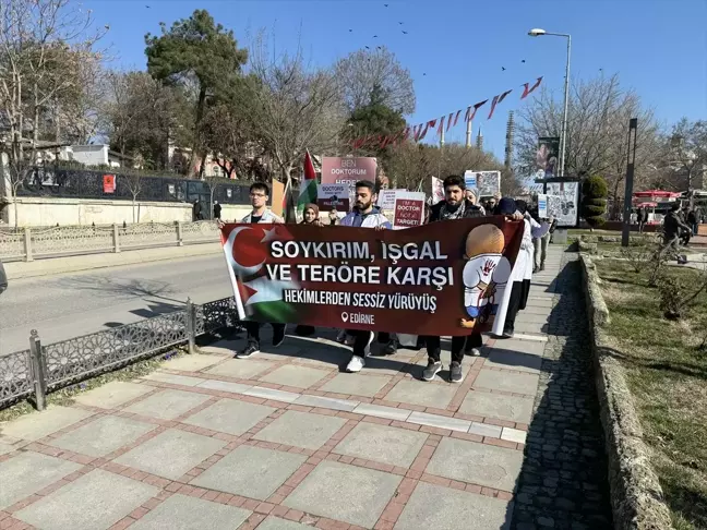 Edirne'de İsrail'in Gazze'ye yönelik saldırıları protesto edildi