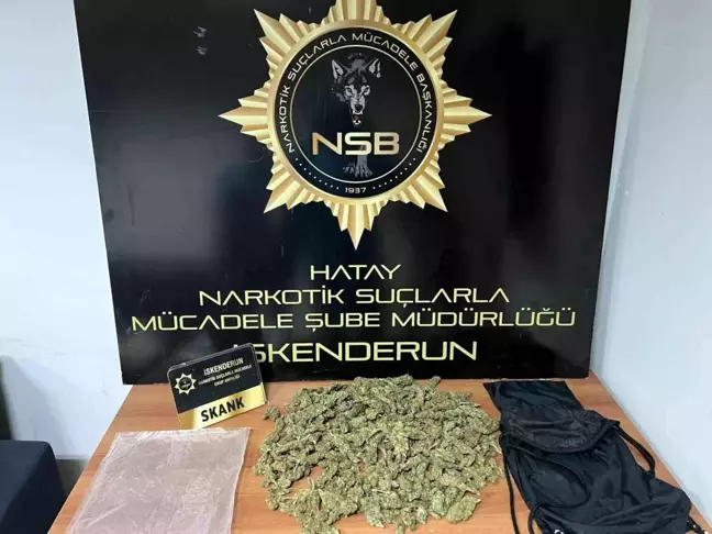 Hatay'da polis ekipleri tarafından durdurulan şahsın üzerinden 520 gram skunk çıktı
