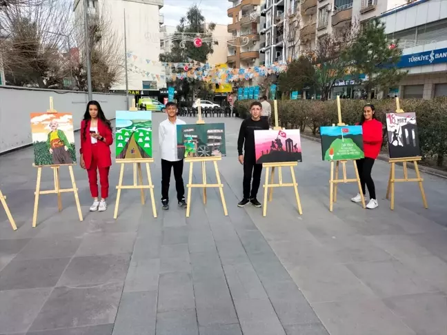 Şırnak'ın Cizre ilçesinde Çanakkale Zaferi resim sergisi düzenlendi