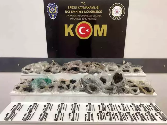 Konya Ereğli'de Uyuşturucu Operasyonu: Çok Sayıda Uyuşturucu Madde ve Tabanca Ele Geçirildi