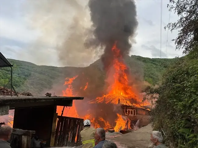Zonguldak'ta çıkan yangında 2 ev kullanılamaz hale geldi