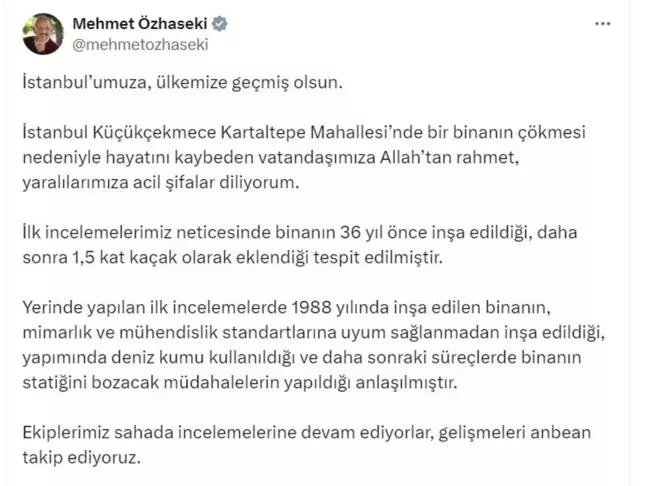 İstanbul Küçükçekmece'de yıkılan binanın inşaatında hatalar tespit edildi