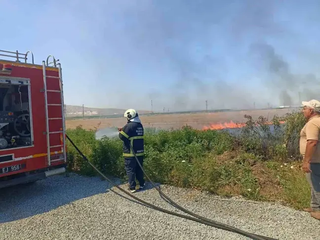 Hatay'ın Reyhanlı ilçesindeki şehitlik çevresinde yangın söndürüldü