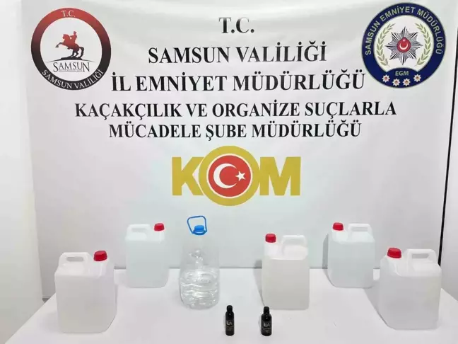 Samsun'da İşyerinde Etil Alkol ve Sahte İçki Ele Geçirildi