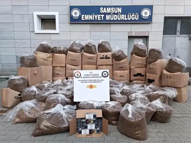 Samsun'da 1 Ton Kaçak Tütün ve 10 Bin Sahte Bandrollü Makaron Ele Geçirildi