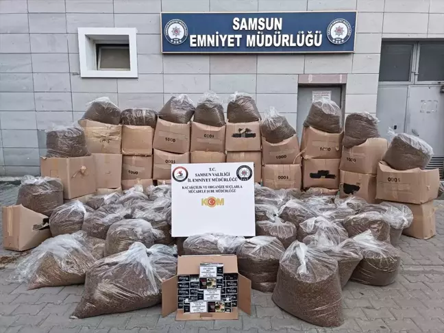 Samsun'da 1 Ton Kaçak Tütün Ele Geçirildi