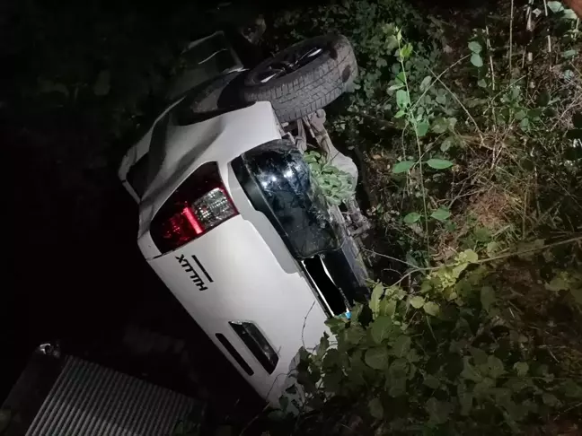 Sakarya'da fındık bahçesine devrilen pikap sürücüsü yaralandı