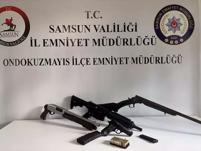 Samsun'da yapılan operasyonda silah ele geçirildi