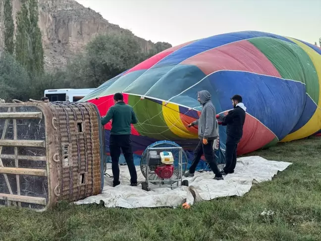 Aksaray'da Ihlara Vadisi'nde Sıcak Hava Balon Turu Yapıldı