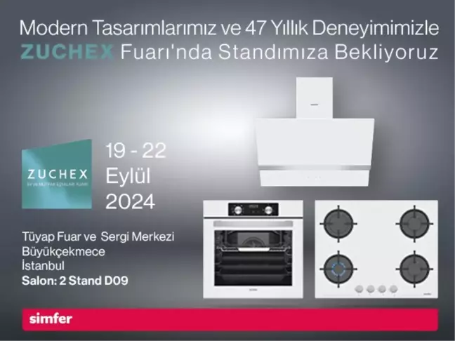 Simfer, İstanbul Zuchex Fuarı'nda Geniş Beyaz Eşya Ürün Gamını Tanıtıyor