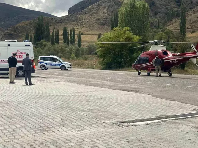 Tortum'da Kalp Krizi Geçiren Hasta Ambulans Helikopterle Erzurum'a Sevk Edildi