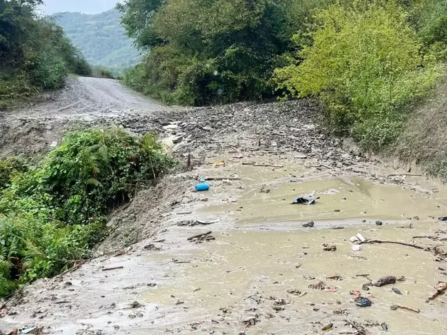 Samsun Yakakent'te Sağanak Sonrası Taşkın, Yol Çalışmaları Başladı