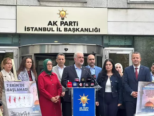 AK Parti İstanbul'da İsrail'in Gazze Saldırılarının Birinci Yılında Basın Toplantısı Düzenledi