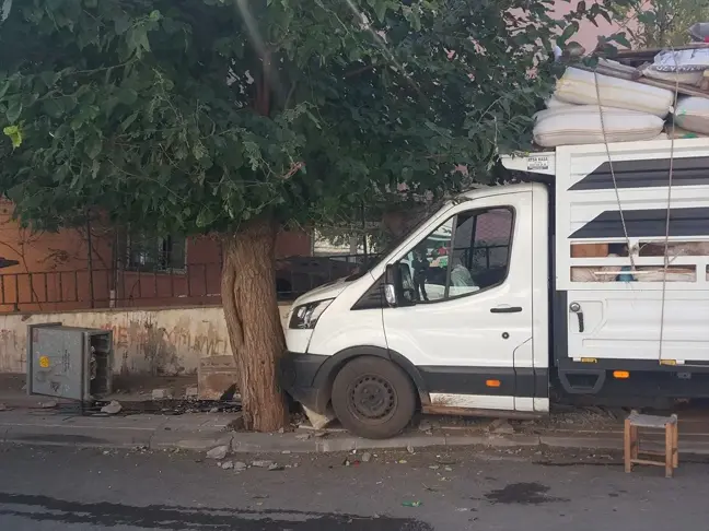 Bingöl'de freni tutmayan kamyonetin pano ve ağaca çarpması sonucu sürücü yaralandı