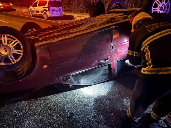 Hatay'da Ters Dönerek Takla Atan Otomobilin Sürücüsü Yaralandı