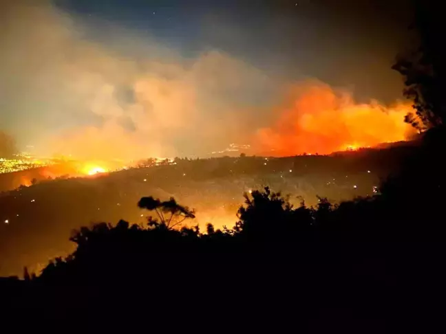 Hatay'da Orman Yangını 8 Saat Sonra da Sürüyor