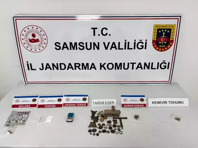 Samsun'da Jandarma Operasyonu: Tarihi Eser ve Uyuşturucu Ele Geçirildi