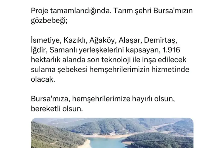 Demirtaş Barajı'nın Yenilenme İhalesi 20 Aralık'ta