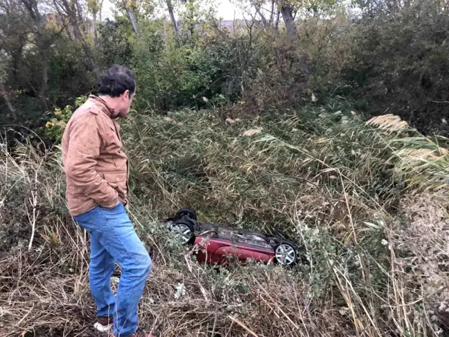 Tekirdağ'da Otomobil Takla Attı, Sürücü Burnu Bile Kanmadan Kurtuldu