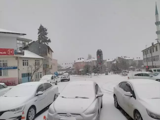 Tokat'ın Başçiftlik ilçesinde kar yağışı etkili oldu