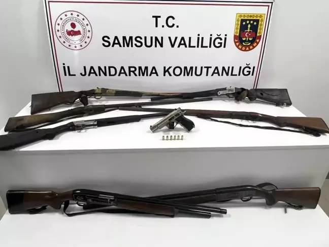 Samsun'da Ruhsatsız Silah Operasyonu: 7 Tüfek ve 1 Tabanca Ele Geçirildi