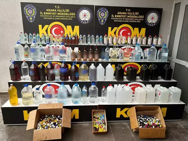 Adana'da 399 Litre Sahte İçki Ele Geçirildi, 8 Gözaltı