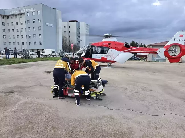 Kalp Krizi Geçiren Hasta Ambulans Helikopterle Taşındı