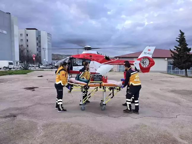 Kalp Krizi Geçiren Hasta Helikopterle Sevk Edildi