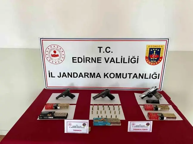 Edirne Havsa'da Ruhsatsız Tabanca Operasyonu