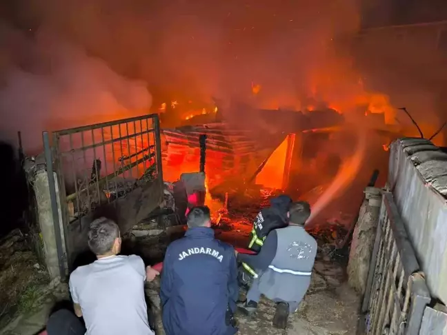 Kastamonu'da Yangın: Ahşap Ev Kullanılamaz Hale Geldi, İki Hayvan Telef Oldu