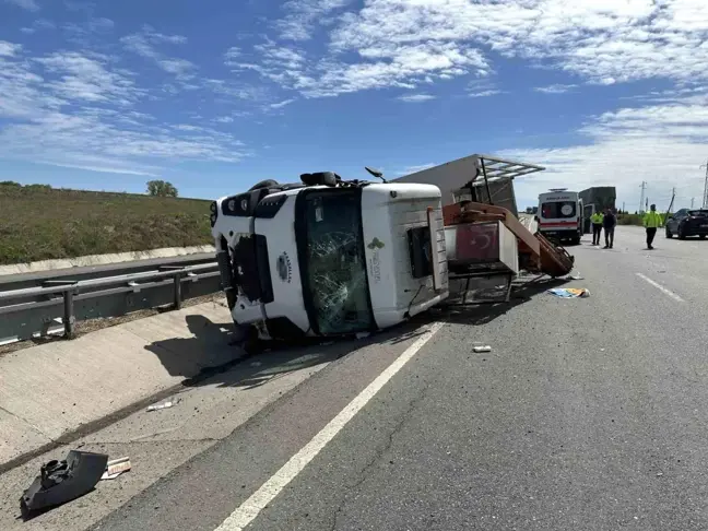 Tekirdağ'da Kamyon Devrildi: 1 Yaralı