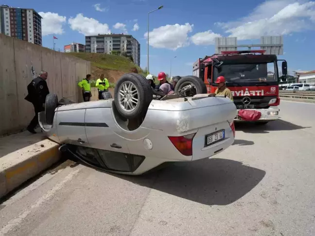 Kırıkkale'de Takla Atan Otomobilde 1 Yaralı