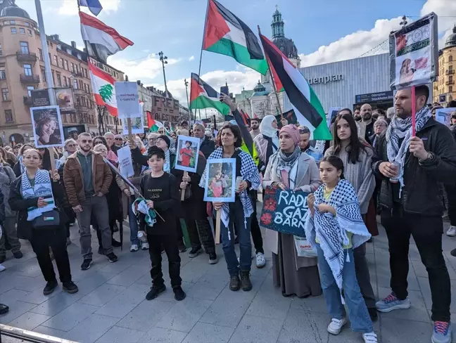 İsveç'te Filistin'e Destek Gösterisi