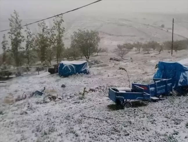 Malatya'nın yüksek kesimlerinde kar yağışı etkili oldu