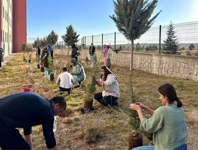 Niğde'deki yurt öğrencileri şehitler için fidan dikti
