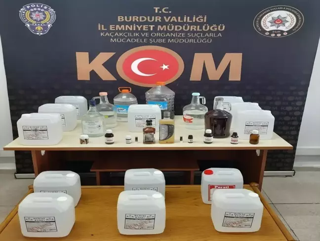 Burdur'da Sahte İçki Operasyonu: 185 Litre Etil Alkol Ele Geçirildi