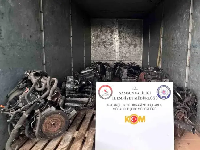 Samsun'da Kaçak Lüks Araç Motoru Operasyonu: 13 Motor Ele Geçirildi